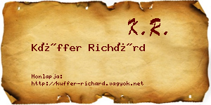 Küffer Richárd névjegykártya